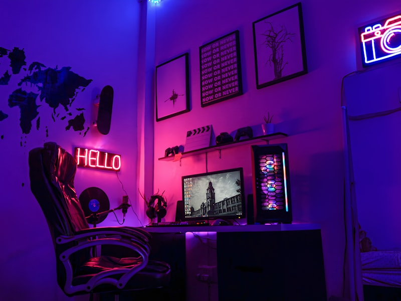 The main floor — bare shell to esports row — after